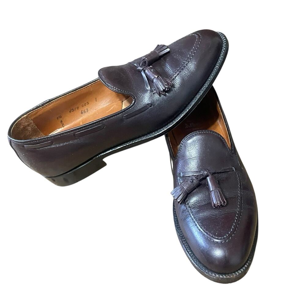 Alden Penny Loafer Mens 9.5 Mahogany Brown Calfskin Leather Tassel Goodyear USA